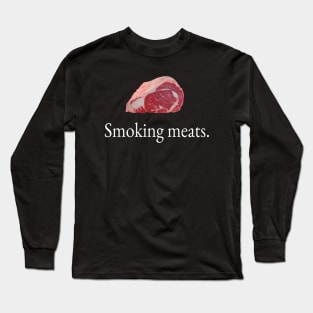 Smoking These Meats (TheZucc Quote) Retro Tech Company Funny Gift Idea Long Sleeve T-Shirt